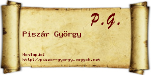 Piszár György névjegykártya